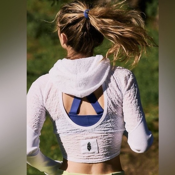 FP Movement by Free People Tops - FP Movement by Free People White Textured Hoodie